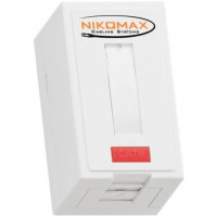 Корпус настенной розетки, 1 порт, под модули-вставки Keystone, со шторкой NIKOMAX NMC-MB1P-DR-GY