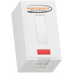 Корпус настенной розетки, 1 порт, под модули-вставки Keystone, со шторкой NIKOMAX NMC-MB1P-DR-GY