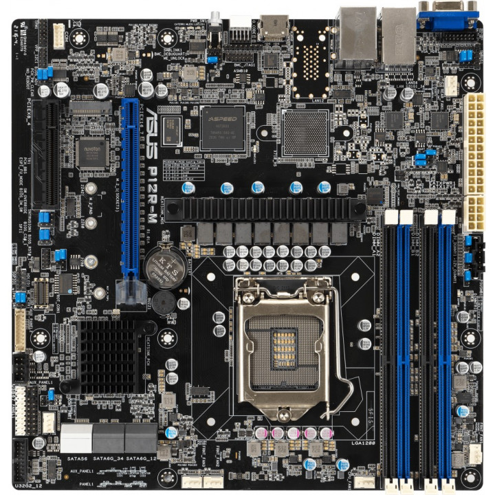 Серверная материнская плата ASUS P12R-M/10G-2T 90SB0AC0-M0UAY0 (Micro-ATX, LGA1200, 2x10Gb LAN)