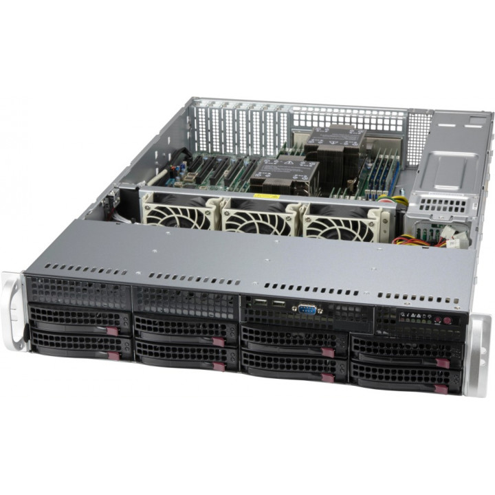 Корпус серверный Supermicro CSE-825BTQC-R1K23LPB (2U, 8xLFF+2xLFF+2xSFF, 2x1200W)
