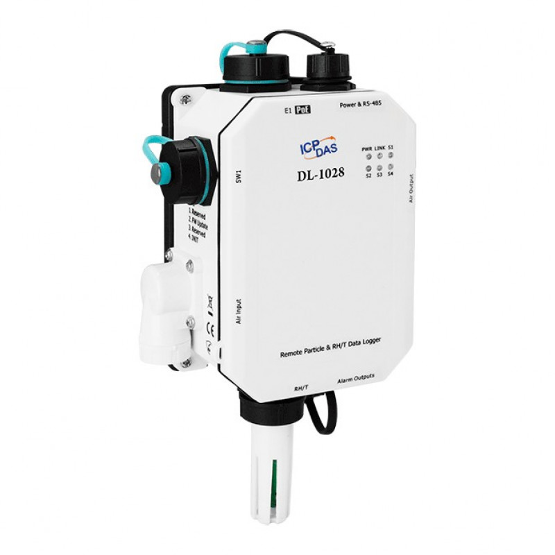 Измеритель ICP DAS DL-1028 CR (датчик PM1/2.5/10/TVOC, температуры, влажности, точки росы, регистратор данных, Modbus, MQTT, PoE, IP43)