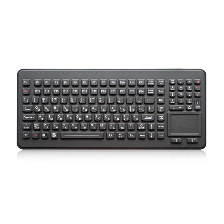Промышленная клавиатура Key Technology K-TEK-M379TP-KP-FN-BL-IL-US/RU-USB (встраиваемая, русифицированная, IP65, 120 клавиш, тачпад, красная подсветка, USB) Промышленная клавиатура Key Technology K-TEK-M379TP-KP-FN-BL-IL-US/RU-USB (встраиваемая, русифицированная, IP65, 120 клавиш, тачпад, красная подсветка, USB)