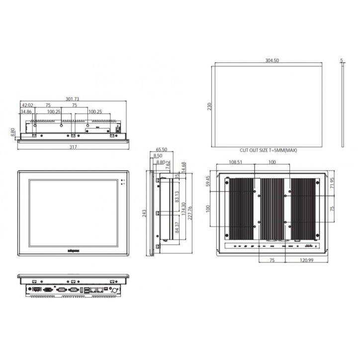 Панельный компьютер NEXCOM APPC1245T-B (12.1", Intel Celeron J1900, 4Гб DDR3L)