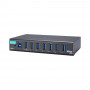 Хаб USB MOXA UPort 407A (7 портов USB 3.2, металлический корпус, с кабелем USB, блок питания, 0...+60°C)