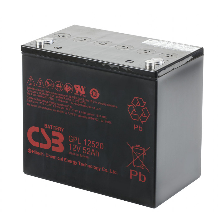 Аккумулятор CSB GPL 12520 (срок службы 10 лет, 260+ циклов) Аккумулятор CSB GPL 12520 (срок службы 10 лет, 260+ циклов)