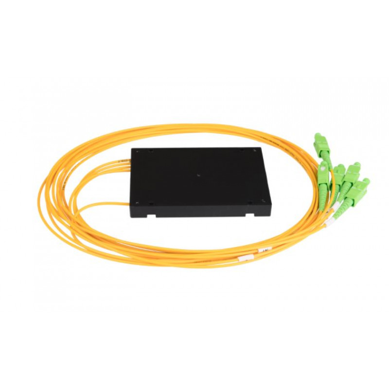 Сплиттер планарный NIKOMAX NMF-SPP1X4A1-SCA-B (1x4, одномодовый 9/125мкм, стандарта G657.A1, SC/APC, стандартный корпус, 2 мм)