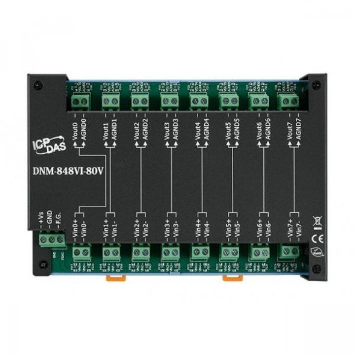 Преобразователь ICP DAS DNM-848VI-80V (8 каналов, 80/10 В, постоянное/переменное напряжение)