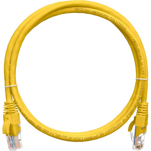 Коммутационный шнур NIKOMAX NMC-PC4UD55B-003-YL (Cat.5e, 100МГц, 2xRJ45, желтый, 0.3м)