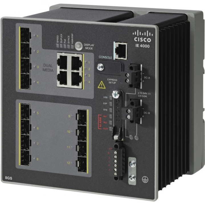Коммутатор Cisco IE-4000-8GS4G-E (8xSFP 1G, 4x1G Combo, LAN Base) Коммутатор Cisco IE-4000-8GS4G-E (8xSFP 1G, 4x1G Combo, LAN Base)