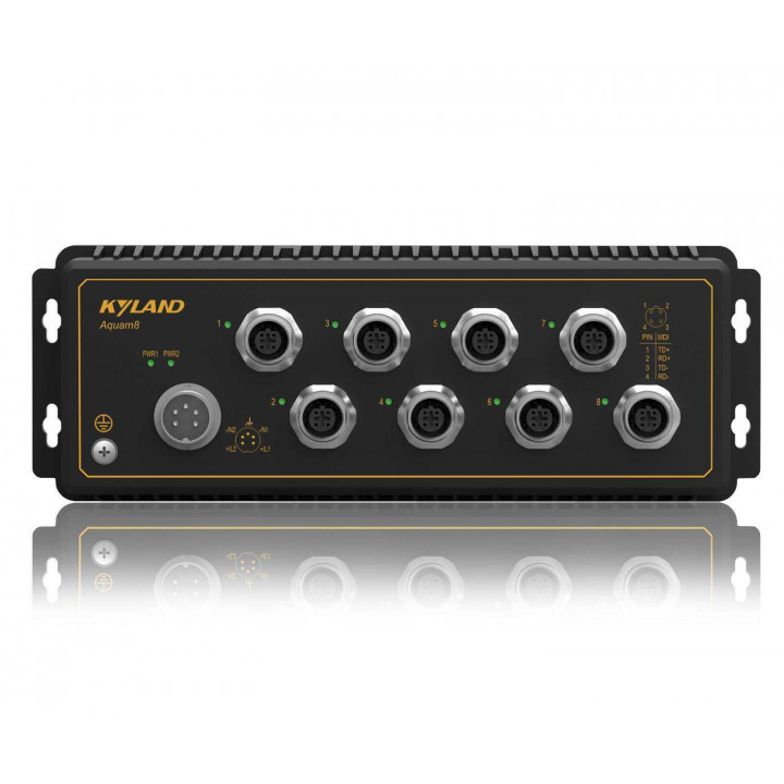 Промышленный коммутатор Kyland Aquam8A-E-8T-PP-LV-LV (8x10/100BaseTX, M12 pushpull, 24 В пост./перем, -10~60°C)
