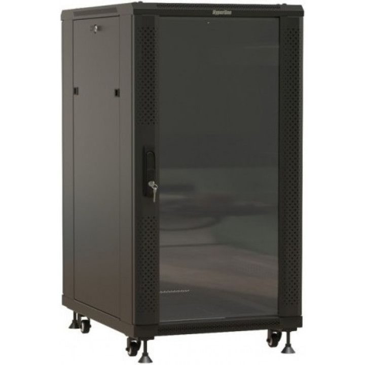 Шкаф 19" Hyperline TTBR-2761-AS-RAL9004 (27U, 1388х600х1000 мм, RAL9004, разобранный)