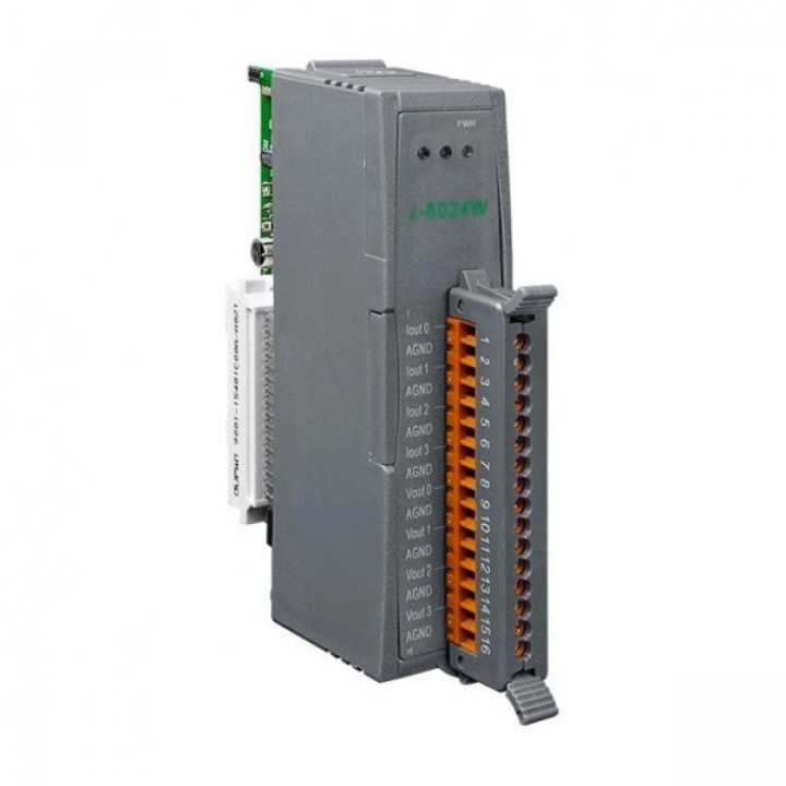 Модуль ICP DAS I-8024W (4-канальный аналоговый вывод, 14 бит, высокий профиль)