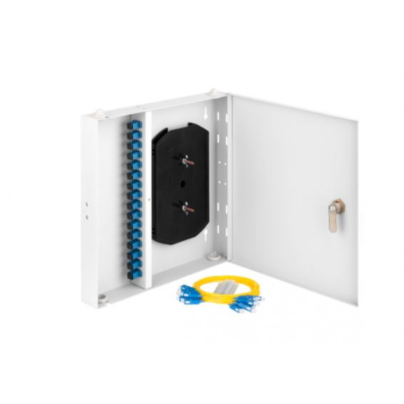 Оптический кросс настенный NIKOMAX NMF-WP16SCUS2-IP-ES-GY (16 портов SC/UPC, стальной, серый)