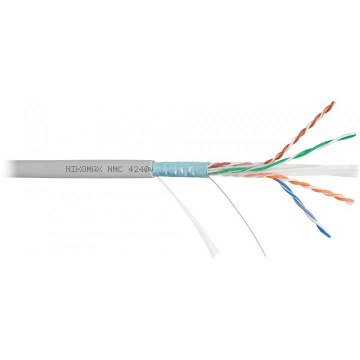 Кабель витая пара NIKOMAX NMC 4240A-GY (F/UTP, Cat.6, 250МГц, 23AWG, серый) Кабель витая пара NIKOMAX NMC 4240A-GY (F/UTP, Cat.6, 250МГц, 23AWG, серый)