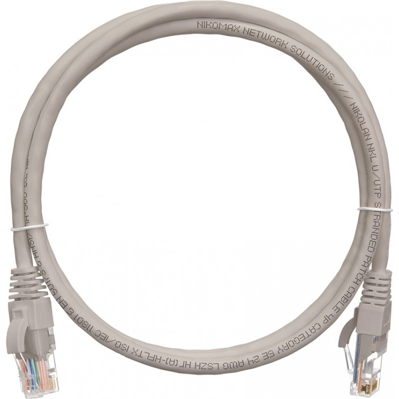 Коммутационный шнур NIKOMAX NMC-PC4UD55B-001-GY (U/UTP, Cat.5e, 100МГц, 2xRJ45, 0.15м, PVC, серый)