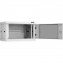 Шкаф TLK TWC-066045-R-G-GY (19", 6U, стеклянная дверь, 600x370x450 мм, серый)