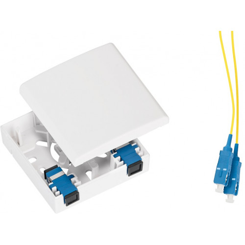 Оптическая розетка NIKOMAX NMF-WO01SCUS2-CS-WT (1 порт SC/UPC, SM 9/125 OS2, комплектная)