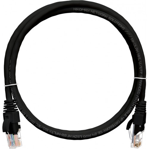 Коммутационный шнур NIKOMAX NMC-PC4UD55B-050-C-BK (U/UTP, Cat.5e, 5м, черный, многожильный, LSZH)