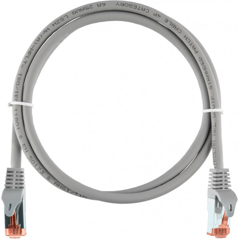 Коммутационный шнур S/FTP NIKOMAX NMC-PC4SA55B-ES-015-C-GY (кат.6a, 500МГц, 2xRJ45, 1.5м)