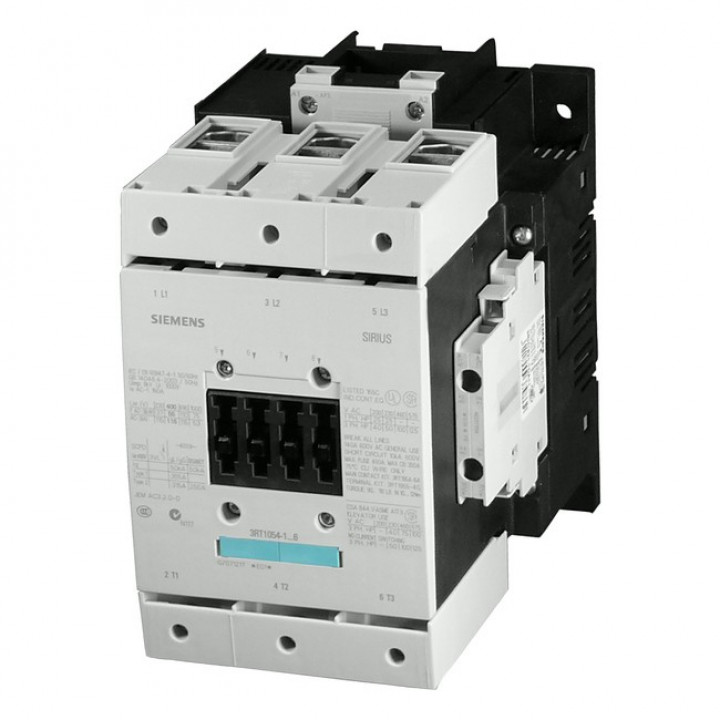 Контактор Siemens 3RT1055-1AB36 (75Квт/400V, 2Но+2Нз, S6) Контактор Siemens 3RT1055-1AB36 (75Квт/400V, 2Но+2Нз, S6)
