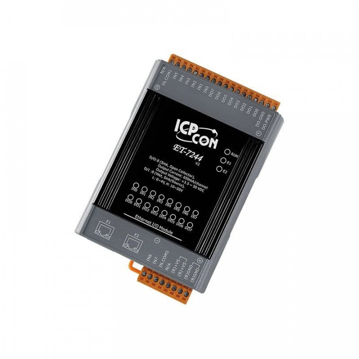 Модуль ввода-вывода ICP DAS ET-7244 (8xDI изол., 32-бит счетчики, 8xDO, 2-port Ethernet Switch)