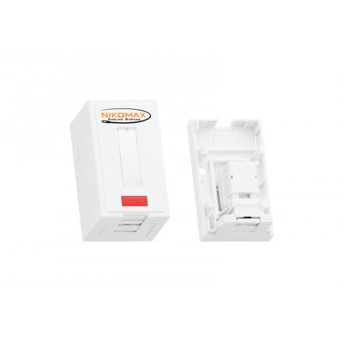 Настенная розетка Nikomax NMC-WO1UE2-FT-ST-WT (1 порт, Cat.6, неэкранированная, FT-TOOL)