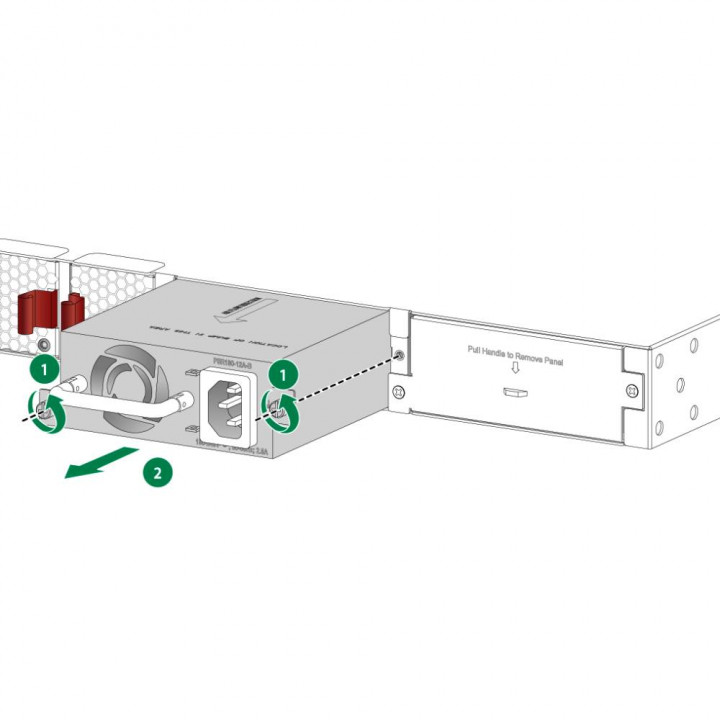 Блок питания H3C PSR180-12A-F (180W, Asset-Manageable AC, Power Panel Side Intake Airflow)