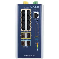 Коммутатор промышленный управляемый L2+ PoE PLANET IGS-6329-8UP2S2X