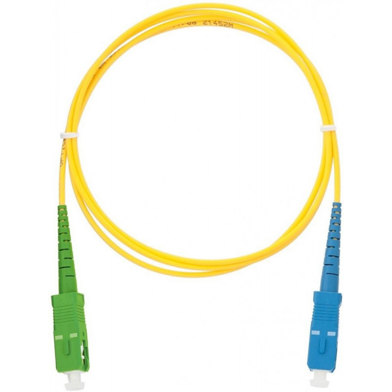 Шнур волоконно-оптический переходной NIKOMAX NMF-PC1S2C2-SCU-SCA-002 (одномодовый 9/125 мкм OS2, SC/UPC-SC/APC, 2 м, желтый)