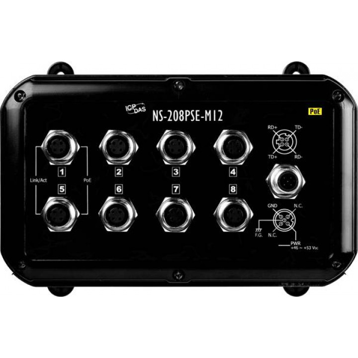 Промышленный коммутатор ICP DAS NS-208PSE-M12-IP67 (8-port M12 Unmanaged PoE Ethernet Switch with IP67) Промышленный коммутатор ICP DAS NS-208PSE-M12-IP67 (8-port M12 Unmanaged PoE Ethernet Switch with IP67)