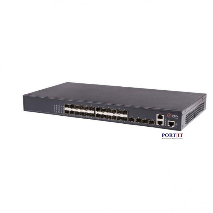 Управляемый коммутатор уровня L2+ Qtech QSW-2910-28F-AC (24x100M, 4xSFP) Управляемый коммутатор уровня L2+ Qtech QSW-2910-28F-AC (24x100M, 4xSFP)