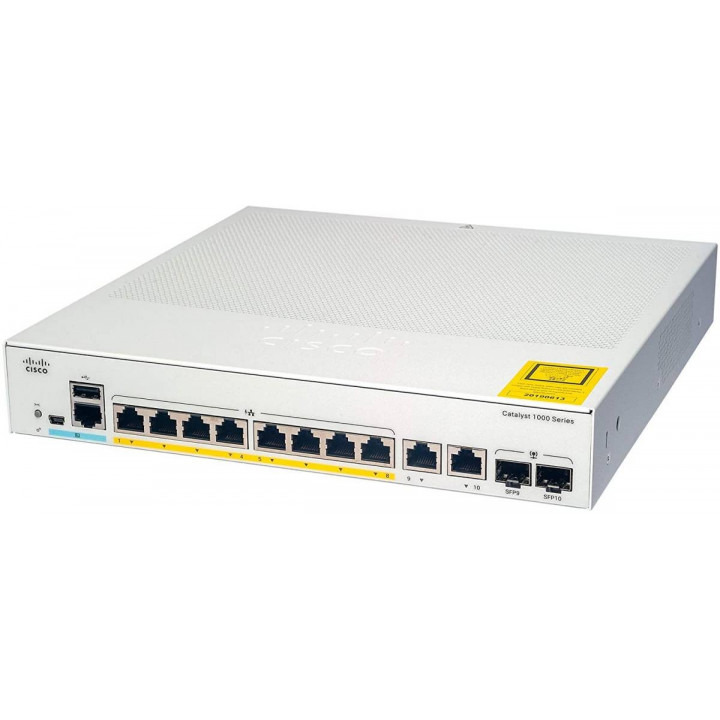 Коммутатор Cisco Catalyst C1000-8P-E-2G-L (8xPoE+, 2xSFP)