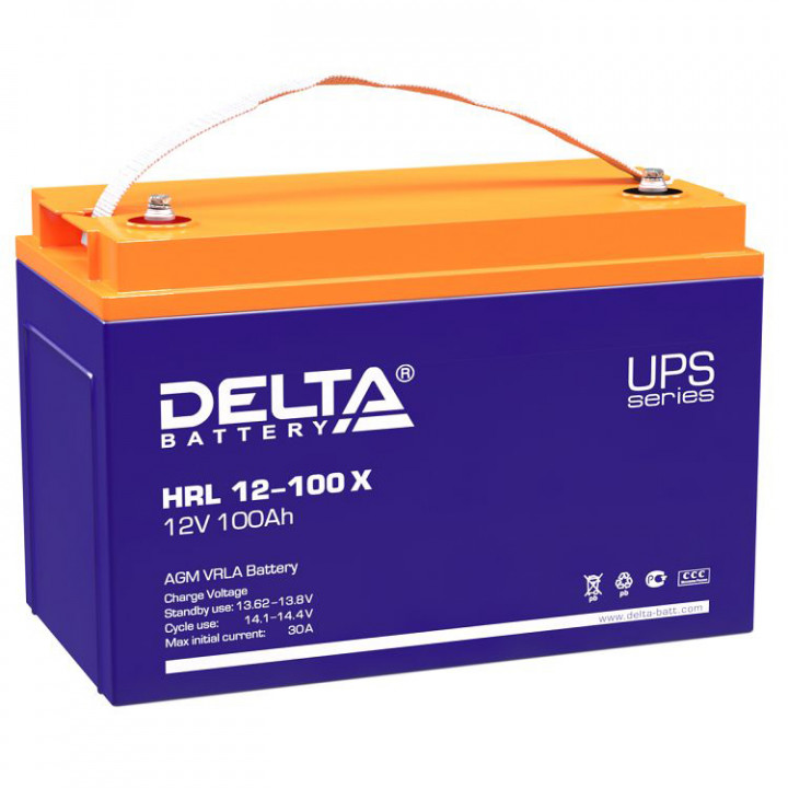 Аккумуляторная батарея Delta HRL 12-100 X (AGM, 12В 100Ач)
