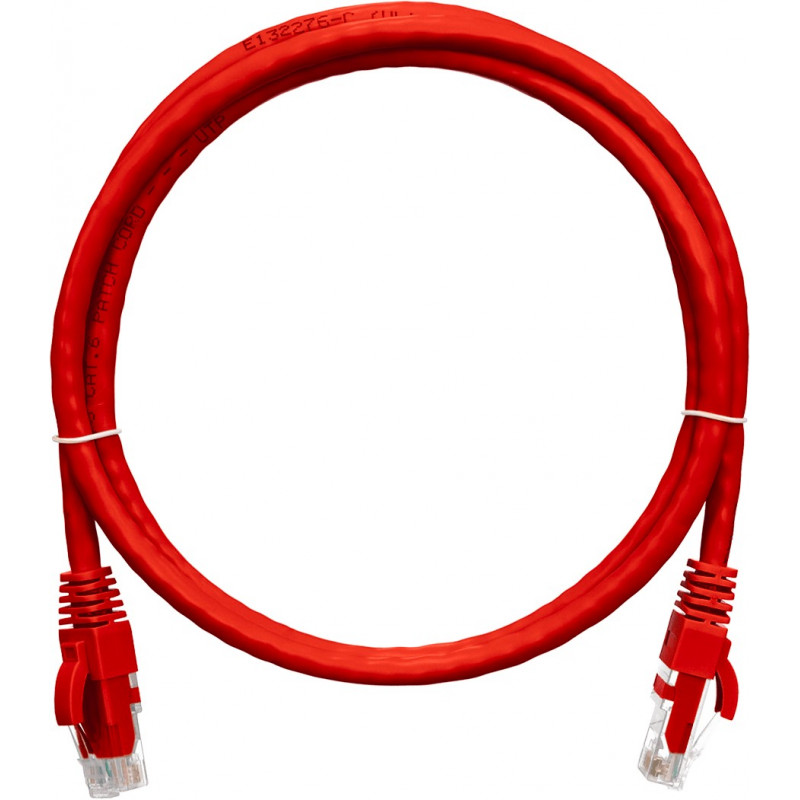 Коммутационный шнур NIKOMAX NMC-PC4UE55B-003-C-RD (U/UTP Cat.6, 250МГц, 2xRJ45, 0.3м, красный, LSZH)