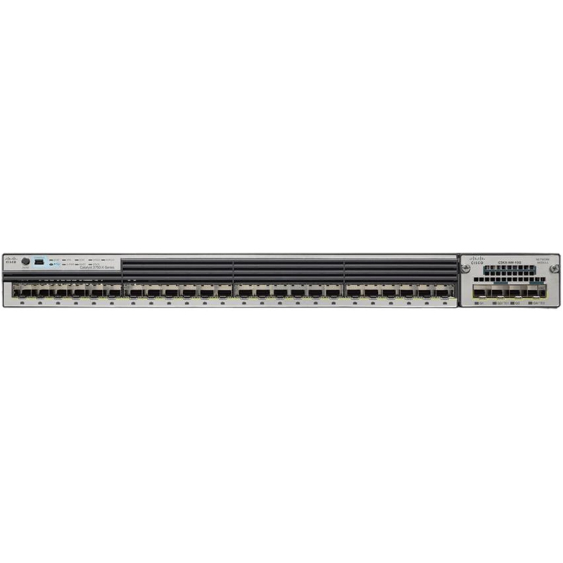 Коммутатор Cisco WS-C3750X-12S-S (12xSFP, до 10 Гбит/с, PoE, IP Base)
