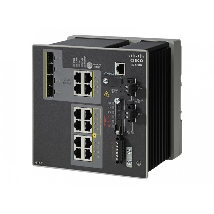 Коммутатор Cisco IE-4000-4T4P4G-E (4xRJ45 10/100M, 4xPoE 10/100M, 4x1G Combo)