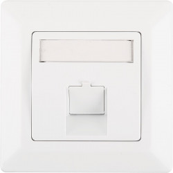 Лицевая панель во вставкой, немецкий формат, 80x80 мм NIKOMAX NMC-PL80X80-1PA-WT