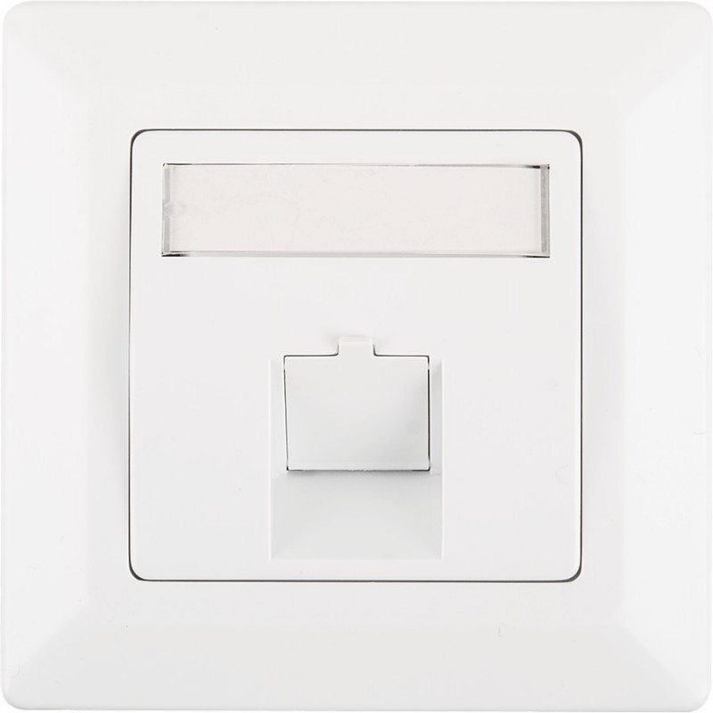 Лицевая панель во вставкой, немецкий формат, 80x80 мм NIKOMAX NMC-PL80X80-1PA-WT
