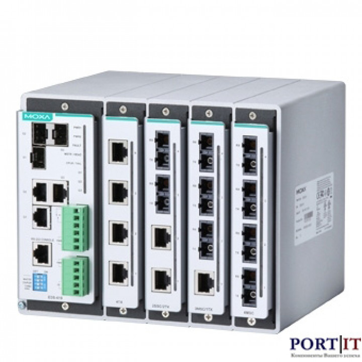 Модульный управляемый коммутатор MOXA EDS-619-T (3 комбо-порта Gigabit, до 4 модулей расширения, -40..+75С)