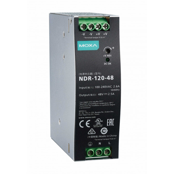 Блок питания MOXA NDR-120-48 (120W Din-Rail, 48 VDC, 2.5A, 90-264VAC)