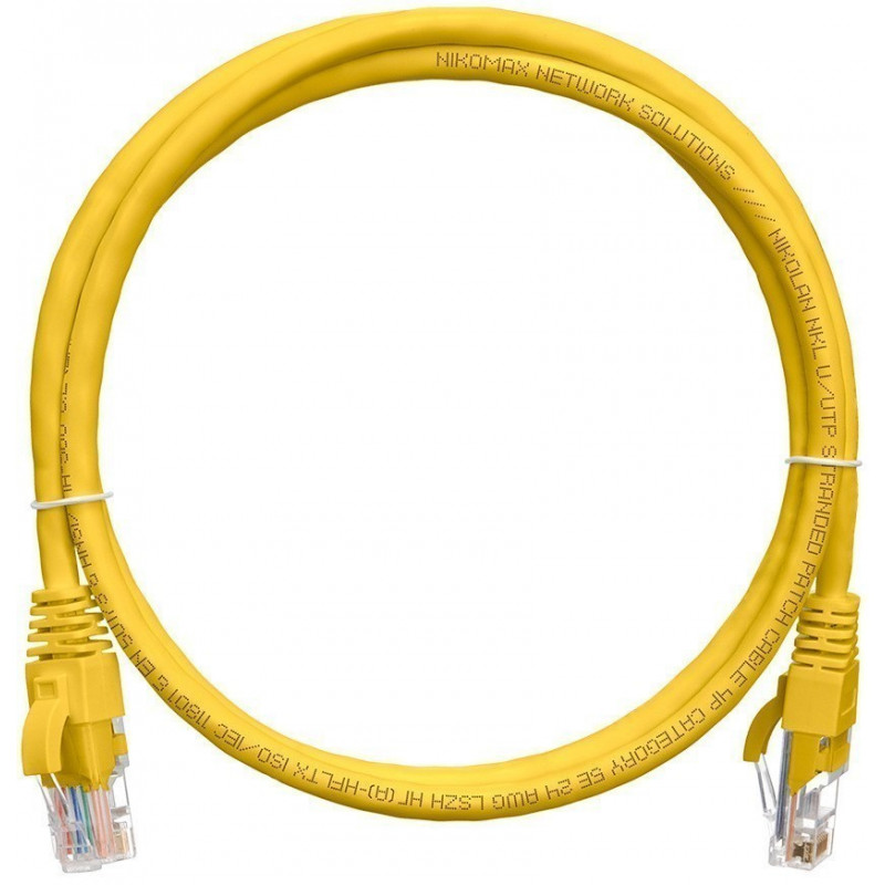 Коммутационный шнур U/UTP 4 пары кат.6 NIKOMAX NMC-PC4UE55B-020-C-YL (2м, желтый, 250МГц, LSZH)