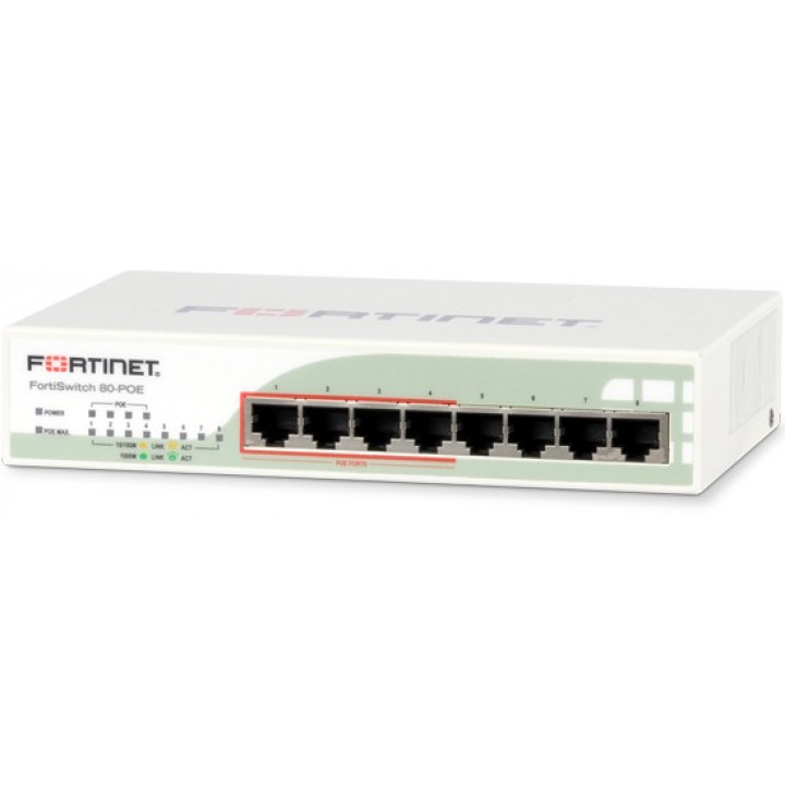 Коммутатор Fortinet FS-80-POE (8x 10/100/1000, PoE 62W) Коммутатор Fortinet FS-80-POE (8x 10/100/1000, PoE 62W)
