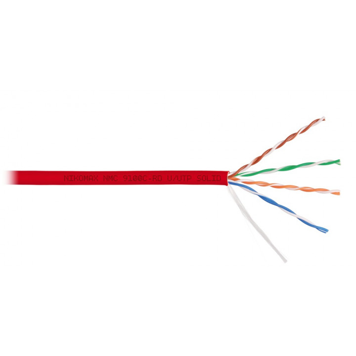 Кабель витая пара NIKOMAX NMC 9100C-RD (U/UTP, Cat.5e, 4 пары, 24AWG, внутр., красн., 305 м)