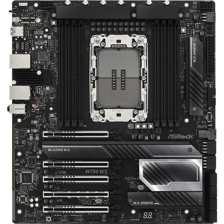 Серверная материнская плата ASRock W790 WS R2.0 (Intel® W790, 8*DDR5, 8*SATA, 4*M.2, 5*PCIx16, EATX)