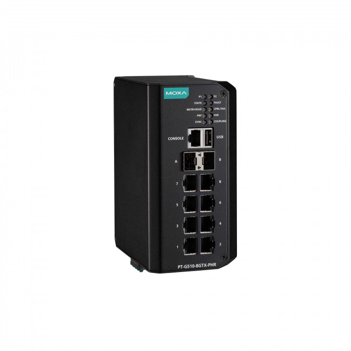 Коммутатор MOXA PT-G510-8GTX-PHR-HV (8 портов 100/1000BaseT(X), 2 порта SFP, PRP/HSR, IEC 61850-3, 88-300 VDC/85-264 VAC, расширенный температурный диапазон) Коммутатор MOXA PT-G510-8GTX-PHR-HV (8 портов 100/1000BaseT(X), 2 порта SFP, PRP/HSR, IEC 61850-3, 88-300 VDC/85-264 VAC, расширенный температурный диапазон)