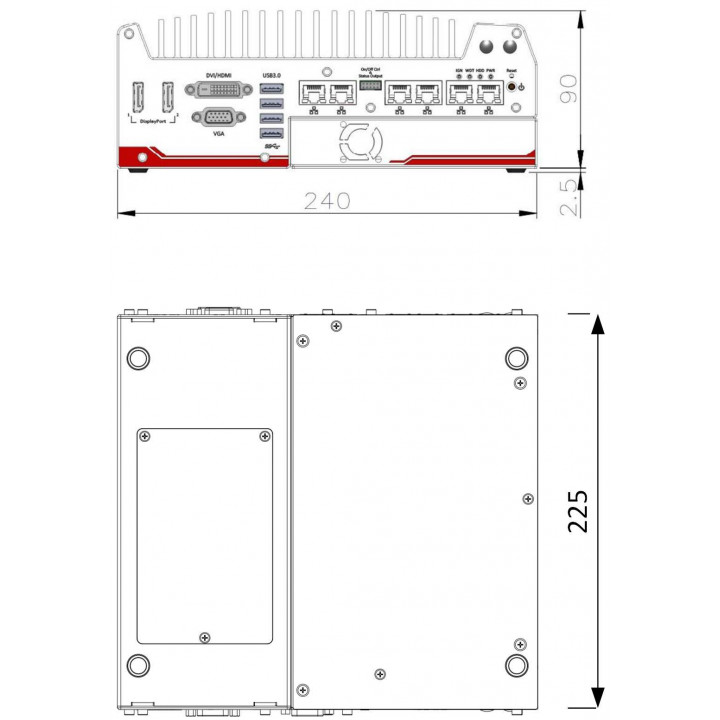 Компактный встраиваемый компьютер Neousys Nuvo-5006P-PoE (безвентиляторный, с PCIe, MezIO и PoE)