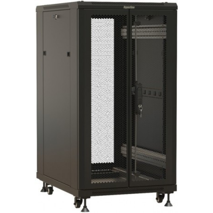 Шкаф Hyperline TTBR-2261-DD-RAL9004 (22U, 1166x600x1000 мм, перфорированные двери, RAL 9004)