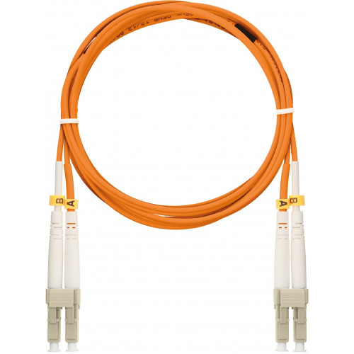 Шнур волоконно-оптический соединительный NIKOMAX NMF-PC2M2C2-LCU-LCU-010 (многомодовый 50/125 OM2, LC/UPC-LC/UPC, двойной, 10м, оранжевый)
