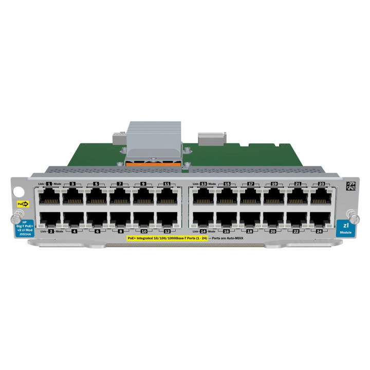 Модуль HPE J9478A (24 порта 10/100/1000Base-T, 4 порта SFP) Модуль HPE J9478A (24 порта 10/100/1000Base-T, 4 порта SFP)
