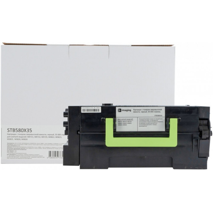 Картридж F+ imaging STB580X35 (черный, 35000 стр., Lexmark MX721/MX722/MS725)